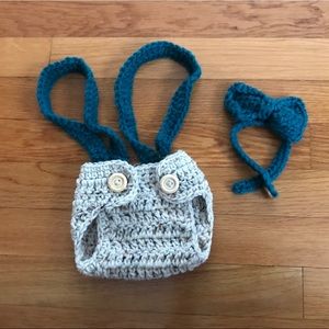 Newborn knitted Little Gentleman Photoshoot outfit